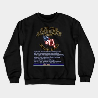 Civil War - 1st United States Colored Infantry (USCT) - USA w Streamer Civil War X 300 Crewneck Sweatshirt